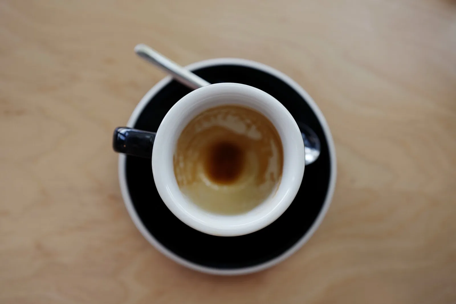 An espresso cup on a saucer at Bandit Coffee Co. on Central Avenue in St. Petersburg.