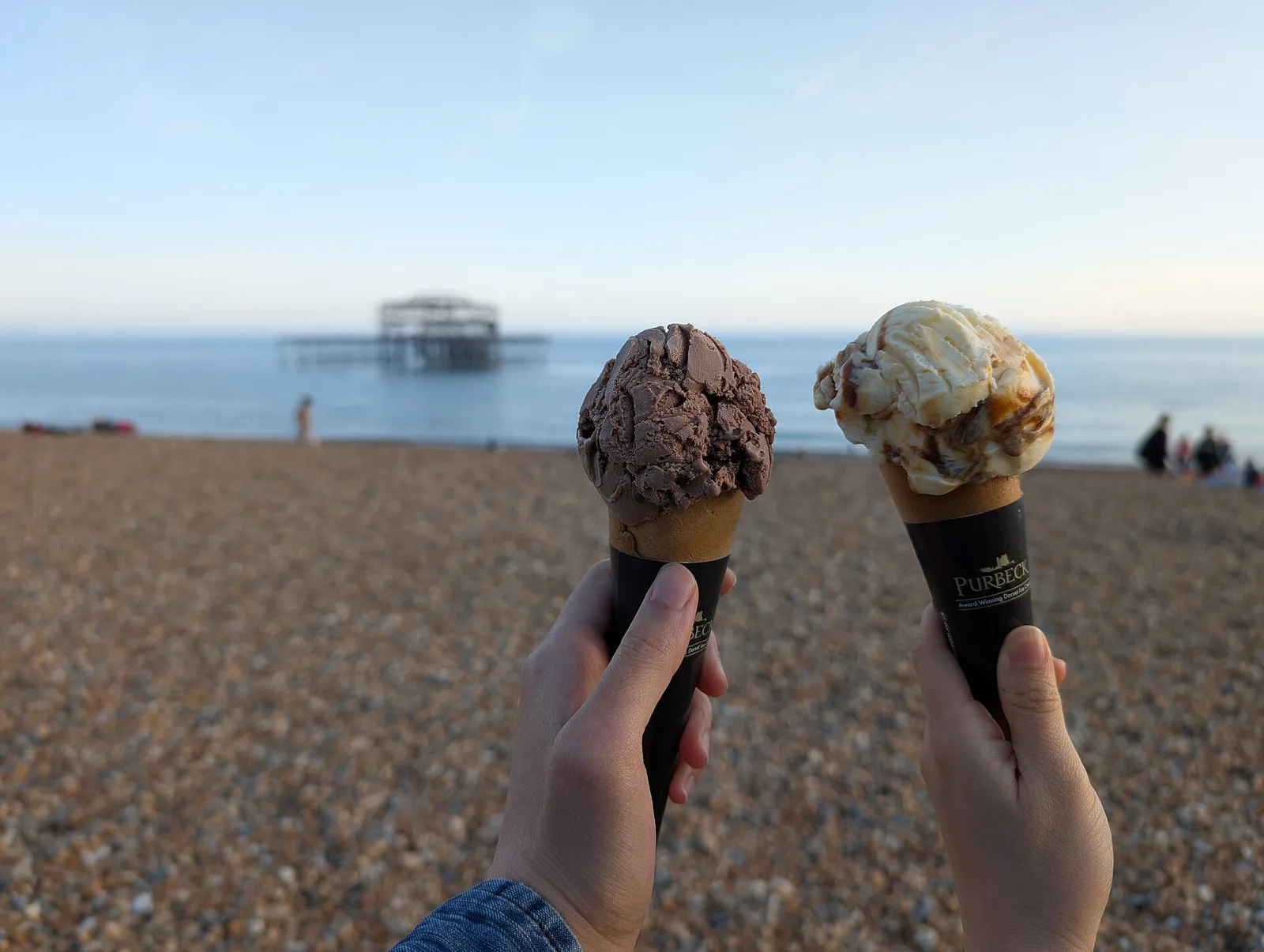 Two ice cream cones. The photo is a stock food picture, not one taken at a place on this list.