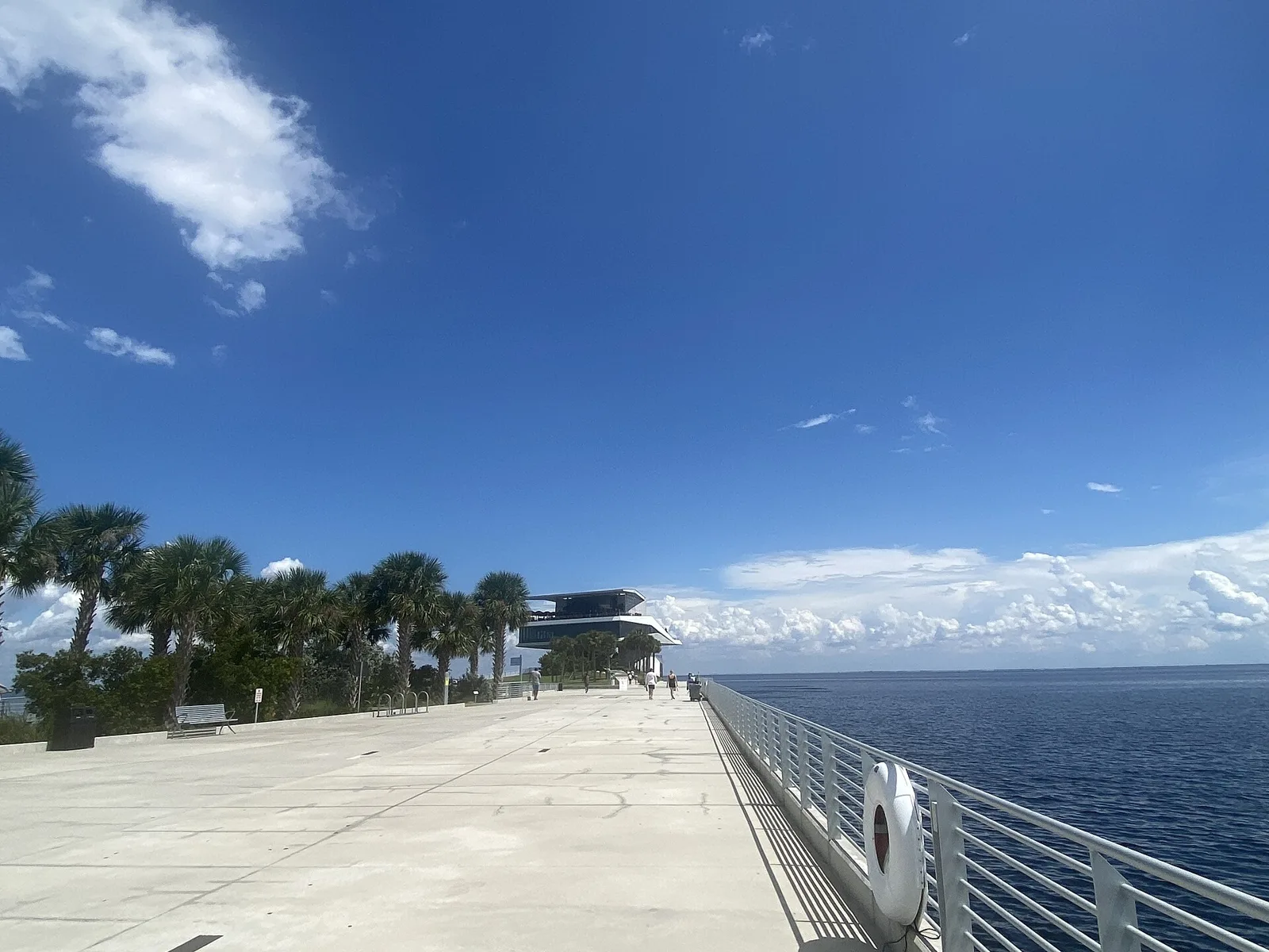 Pier Point at the end of the St. Pete Pier, whose rooftop holds the Pier Teaki bar.
