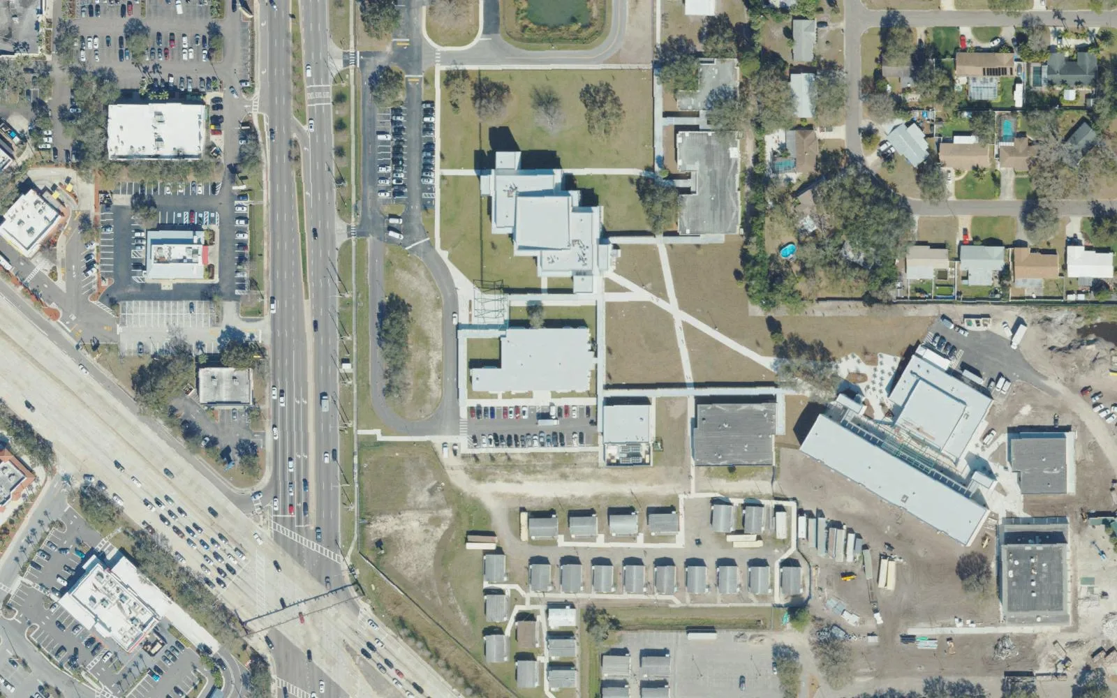 Tyrone Middle School's campus off 66th Street North in St. Petersburg seen from the air.