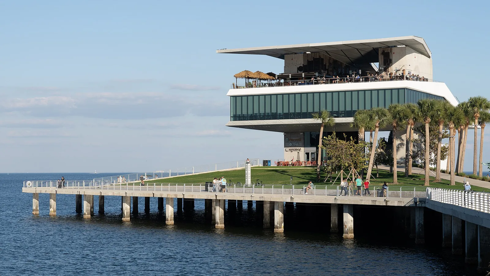 The Pier Head building and its rooftop deck at the end of the St. Pete Pier on Tampa Bay.