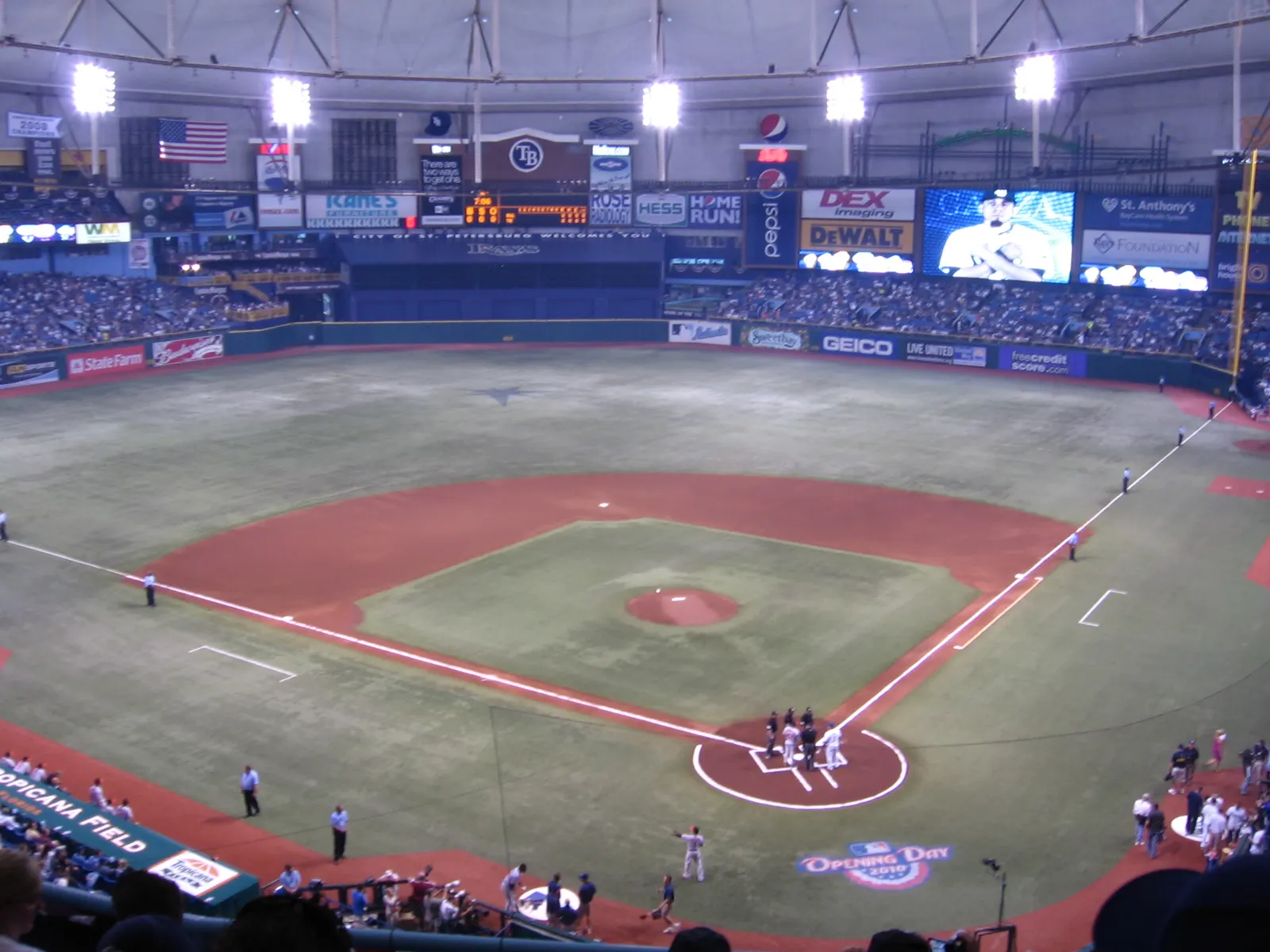 Fans at a Tampa Bay Rays home game at Tropicana Field in St. Petersburg.